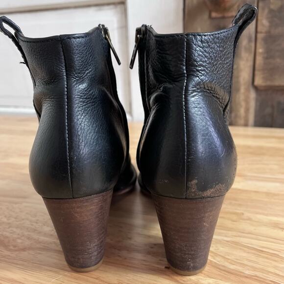 Madewell Boots Womens 8 Black Side Zip Ankle Leather Made in Italy - Picture 13 of 14